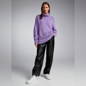 COS Alpaca/Wool Turtleneck Super Comfort Oversized Sweater - Purple - Size Small